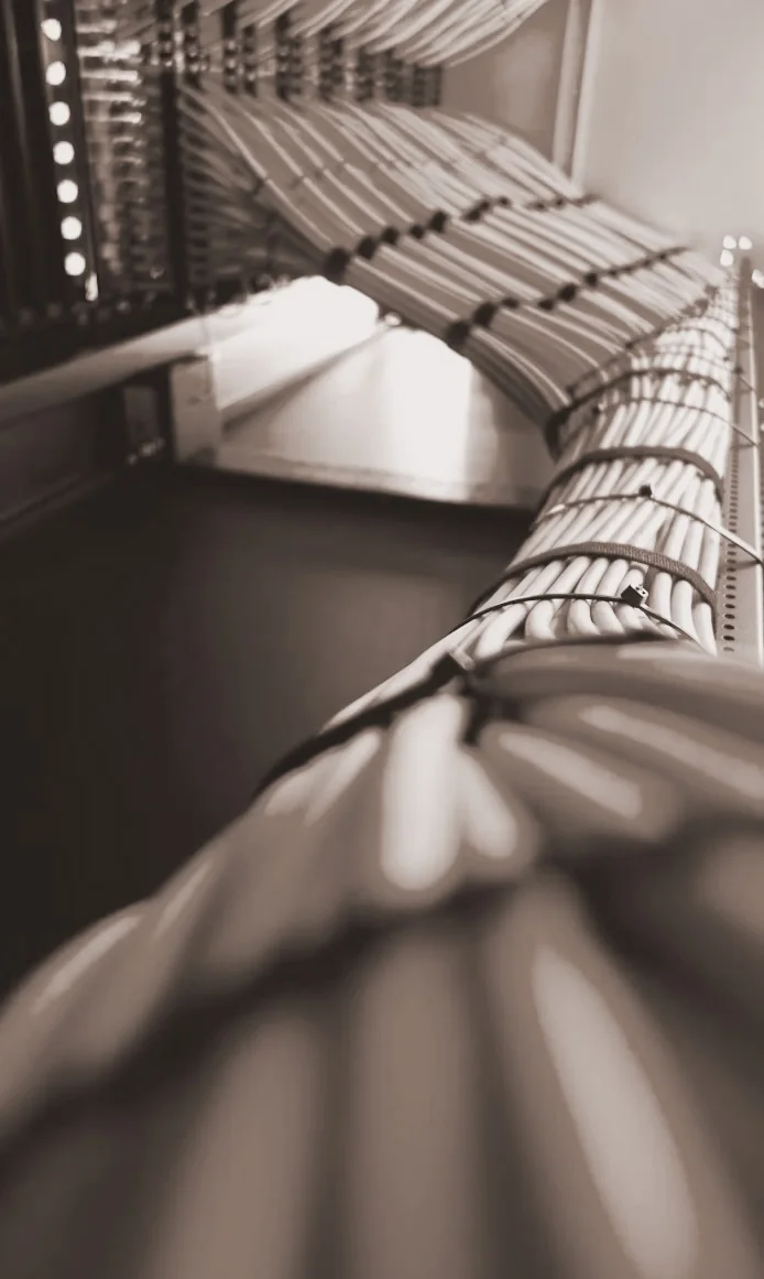 Organized low-voltage prewire inside an equipment rack