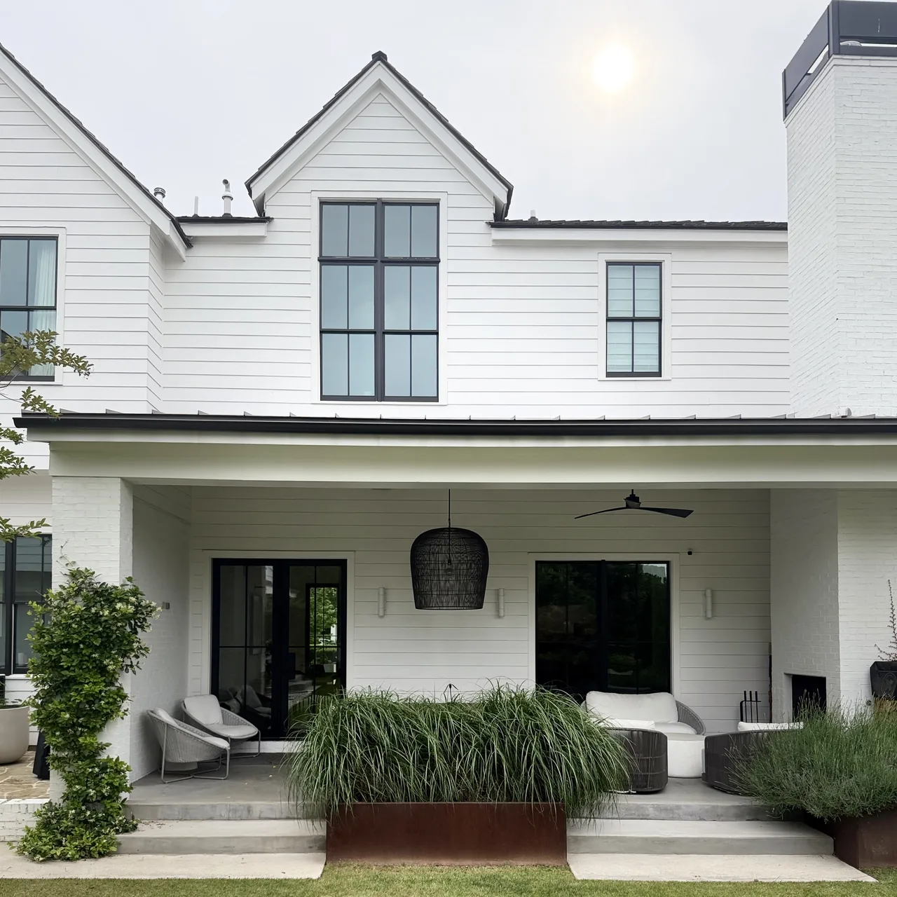 Covered rear terrace at Intelligent Home